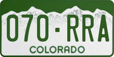 CO license plate 070RRA