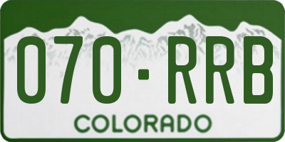 CO license plate 070RRB
