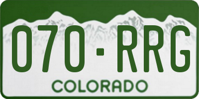 CO license plate 070RRG