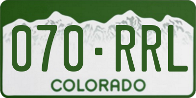 CO license plate 070RRL