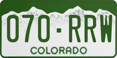 CO license plate 070RRW