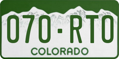CO license plate 070RTO