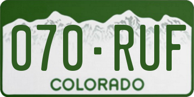CO license plate 070RUF
