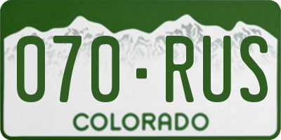 CO license plate 070RUS