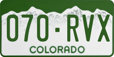 CO license plate 070RVX