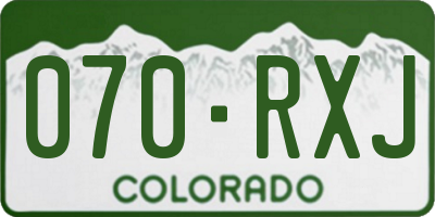 CO license plate 070RXJ