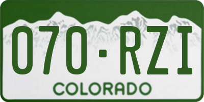 CO license plate 070RZI