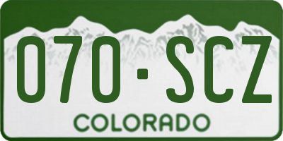 CO license plate 070SCZ