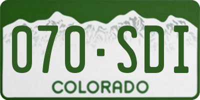 CO license plate 070SDI