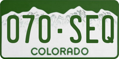 CO license plate 070SEQ