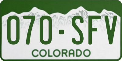 CO license plate 070SFV