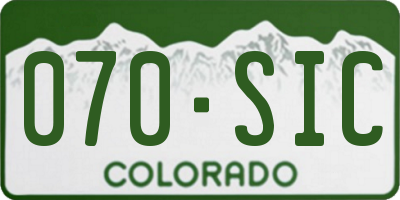 CO license plate 070SIC