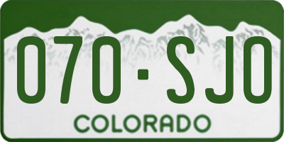 CO license plate 070SJO