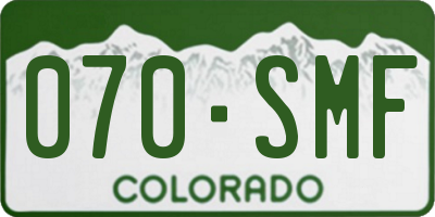 CO license plate 070SMF
