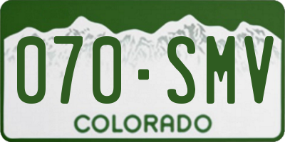 CO license plate 070SMV