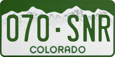 CO license plate 070SNR