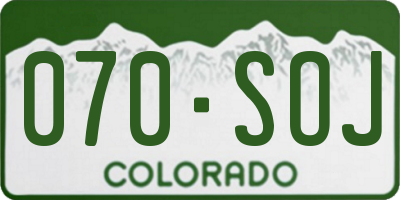 CO license plate 070SOJ