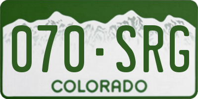 CO license plate 070SRG