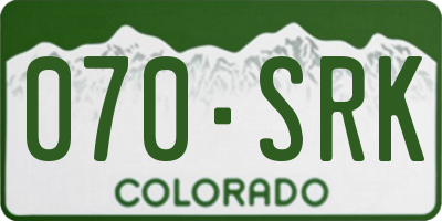 CO license plate 070SRK