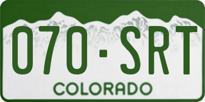 CO license plate 070SRT