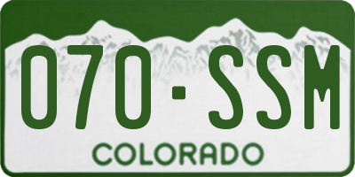 CO license plate 070SSM