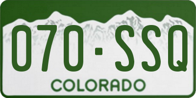 CO license plate 070SSQ