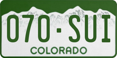 CO license plate 070SUI