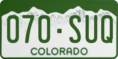 CO license plate 070SUQ