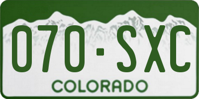 CO license plate 070SXC
