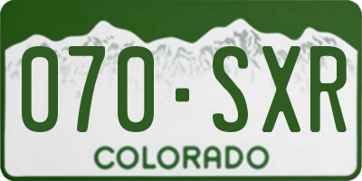 CO license plate 070SXR