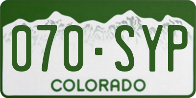 CO license plate 070SYP
