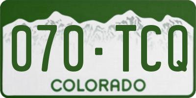 CO license plate 070TCQ