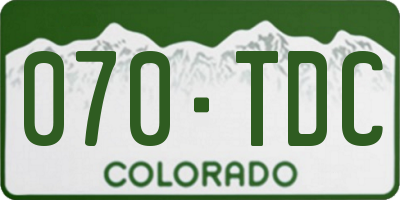 CO license plate 070TDC