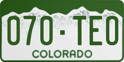 CO license plate 070TEO