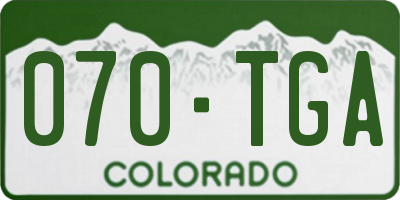 CO license plate 070TGA