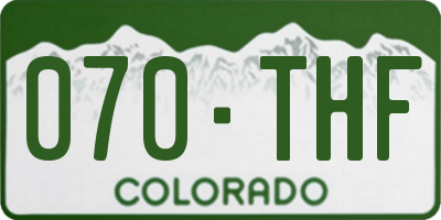 CO license plate 070THF