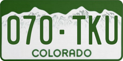CO license plate 070TKU