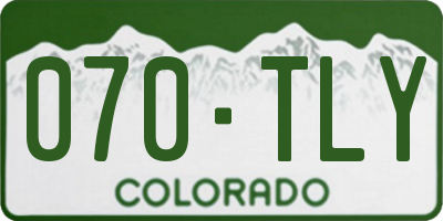 CO license plate 070TLY