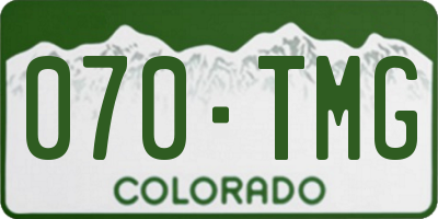 CO license plate 070TMG