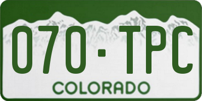 CO license plate 070TPC