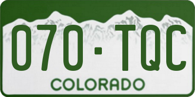 CO license plate 070TQC