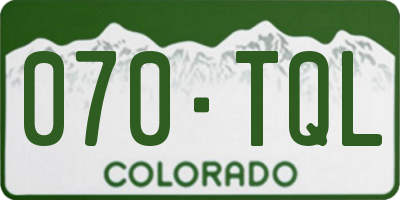 CO license plate 070TQL