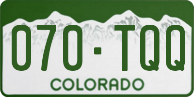 CO license plate 070TQQ
