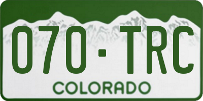 CO license plate 070TRC