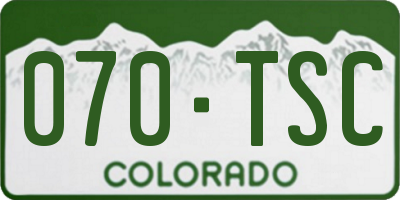 CO license plate 070TSC