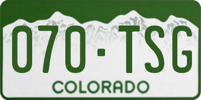 CO license plate 070TSG