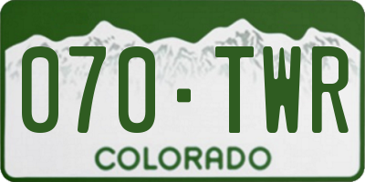 CO license plate 070TWR