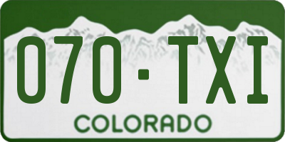 CO license plate 070TXI