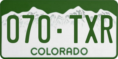 CO license plate 070TXR