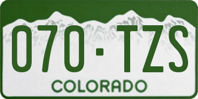 CO license plate 070TZS